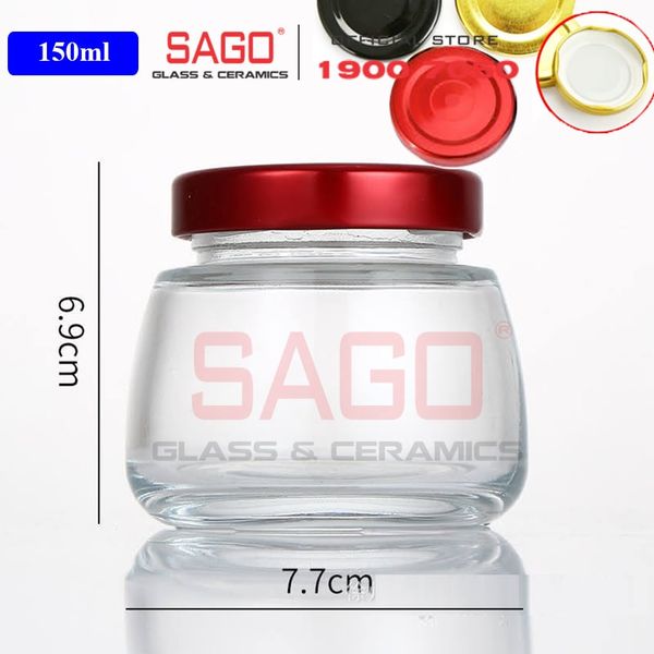  Hũ Thủy Tinh Sen Béo Đựng Yến Nắp Thiết  | Tùy Chọn Dung Tích 