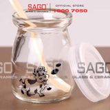  Hũ Thủy Tinh Sữa Chua In Hình 100ml Nắp Nhựa | Hình Ngẫu nhiên 