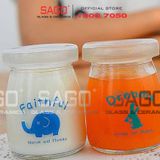  Hũ Thủy Tinh Sữa Chua In Hình 100ml Nắp Nhựa | Hình Ngẫu nhiên 