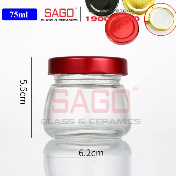  Hũ Thủy Tinh Sen Béo Đựng Yến Nắp Thiết  | Tùy Chọn Dung Tích 