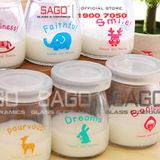  Hũ Thủy Tinh Sữa Chua In Hình 100ml Nắp Nhựa | Hình Ngẫu nhiên 