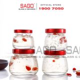  Hũ Thủy Tinh Sen Béo Đựng Yến Nắp Thiết  | Tùy Chọn Dung Tích 