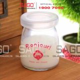 Hũ Thủy Tinh Sữa Chua In Hình 100ml Nắp Nhựa | Hình Ngẫu nhiên 