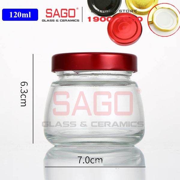  Hũ Thủy Tinh Sen Béo Đựng Yến Nắp Thiết  | Tùy Chọn Dung Tích 