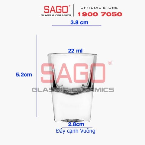  Deli Y5592 - Ly Thủy Tinh Deli Green Apple Shot 22ml | Thủy Tinh Cao Cấp 