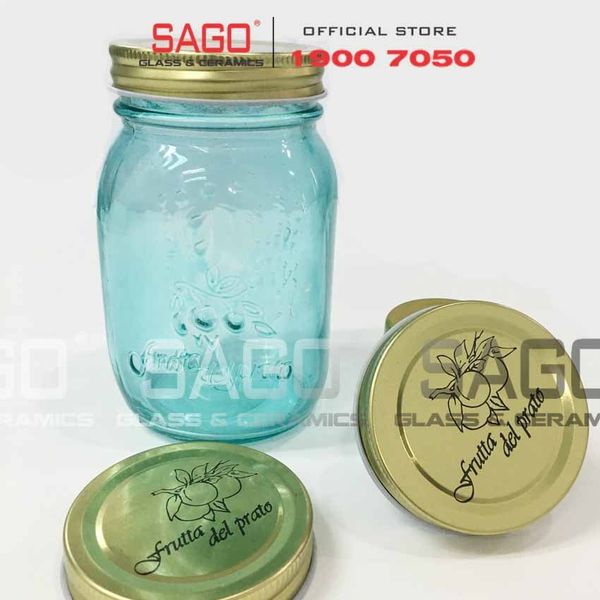  Hũ Thủy Tinh Frutta Del Pratp Xanh 500ml nắp Thiết | Thủy Tinh Cao Cấp 