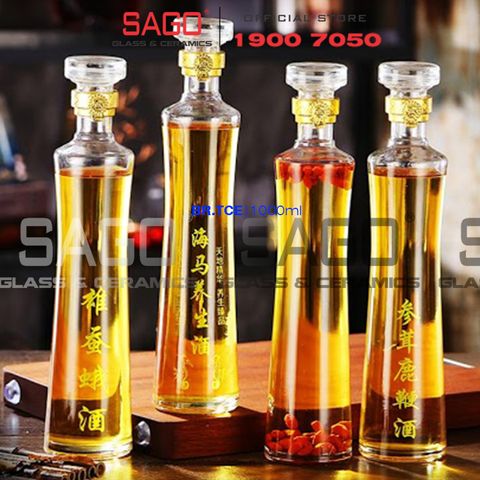  Bình Thủy Tinh Tròn Eo Cao Nắp Thủy tinh | Tùy Chọn Dung Tích 