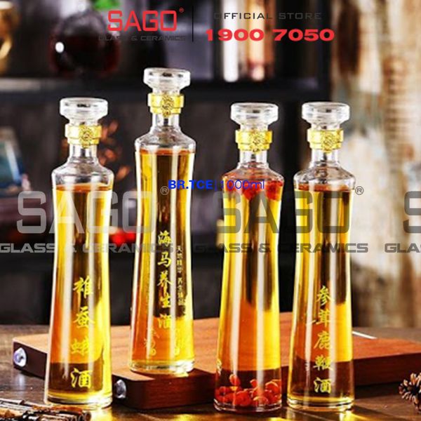  Bình Thủy Tinh Tròn Eo Cao Nắp Thủy tinh | Tùy Chọn Dung Tích 