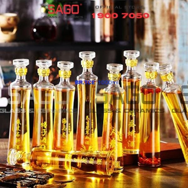  Bình Thủy Tinh Tròn Eo Cao Nắp Thủy tinh | Tùy Chọn Dung Tích 