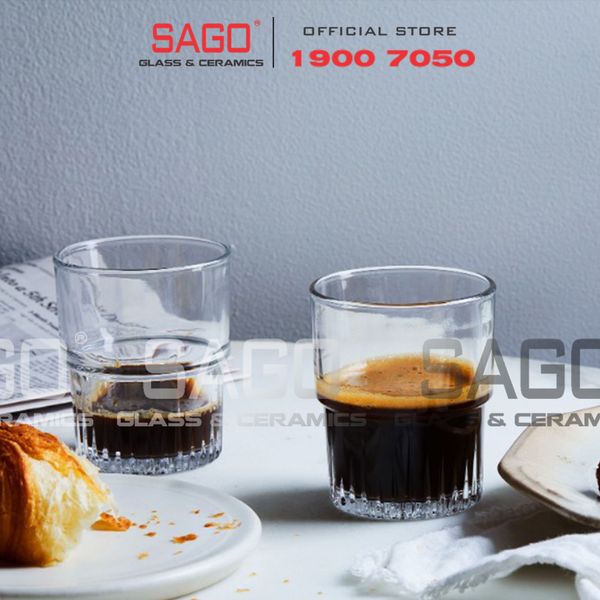  Lucky 104007 - Ly Kem Thủy Tinh Lucky Hai Tầng 202ml  | Nhập Khẩu Thái Lan 