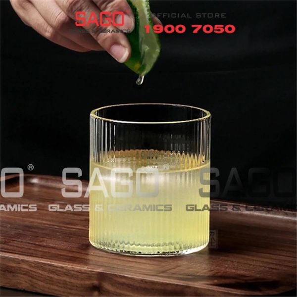  Ocean B24612 - Ly Thủy Tinh Ocean Pulse Double Rock Glass 355ml | Nhập Khẩu Thái Lan 