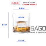  Ocean B24612 - Ly Thủy Tinh Ocean Pulse Double Rock Glass 355ml | Nhập Khẩu Thái Lan 