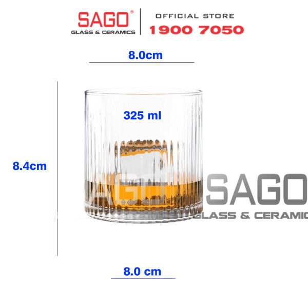  Ocean B24612 - Ly Thủy Tinh Ocean Pulse Double Rock Glass 355ml | Nhập Khẩu Thái Lan 