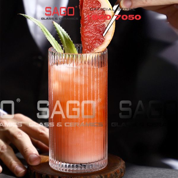  Ocean B24613 - Ly Thủy tinh Ocean Pulse Long Drink Glass 370ml | Nhập Khẩu Thái Lan 