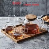  Deli GPH21 - Bộ Bình Thủy Tinh Deli Chịu Nhiệt Nắp Gỗ Có Khây Gỗ ( 01 Bình 1000ml + 4 Ly Chịu Nhiệt ) 