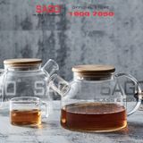  Deli GPH21 - Bộ Bình Thủy Tinh Deli Chịu Nhiệt Nắp Gỗ Có Khây Gỗ ( 01 Bình 1000ml + 4 Ly Chịu Nhiệt ) 