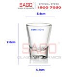  Ocean P00110 - Ly Thủy Tinh Ocean Solo Shot 60ml | Nhập Khẩu Thái Lan 