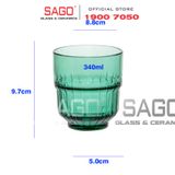  DELI Y5865-1G - Ly Thủy Tinh Deli LINQ Green Rock Glass 340ml | Thủy Tinh Cao Cấp 