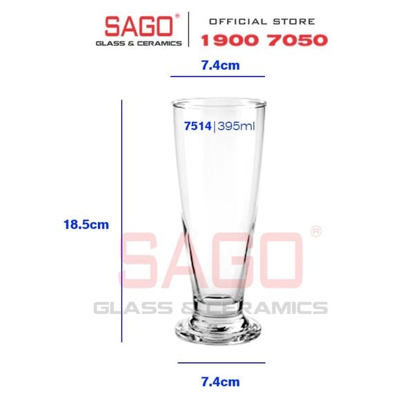  Ocean B17514 - Ly Thủy Tinh Ocean Tiara Footed 395ml | Nhập Khẩu Thái Lan 