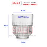  LIBBEY 16077 - Ly Thủy Tinh Libbey LINQ White Rock 266ml | Thủy Tinh Cường Lực Cao Cấp 