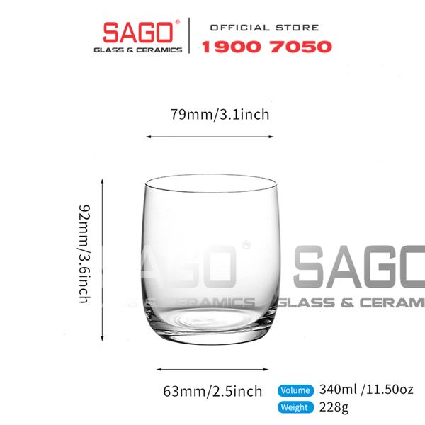  IDELITA 99DR34 - Ly thủy tinh Pha Lê IDELITA Rhine Charm Double Rock Crystal glasses 340ml | Thủy Tinh Pha Lê Cao cấp 