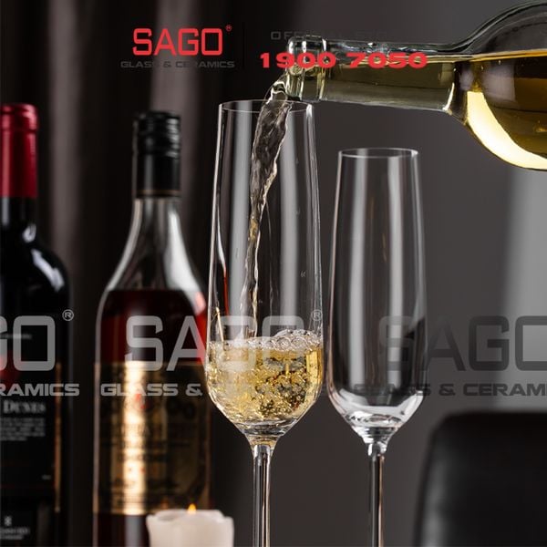  IDELITA 83CB25 - Ly thủy tinh Pha Lê IDELITA Diamond Flute Champagne Crystal Glasses 250ml | Thủy Tinh Pha Lê Cao cấp 