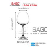  IDELITA 96BG66 - Ly thủy tinh Pha Lê IDELITA Seine Burgundy wine Crystal glasses 660ml | Thủy Tinh Pha Lê Cao cấp 