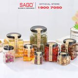  Hũ Thủy Tinh Lục Giác Nắp thiết Cao Cấp | Tùy Chọn Dung Tích 