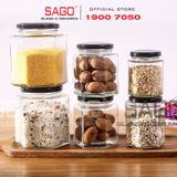  Hũ Thủy Tinh Lục Giác Nắp thiết Cao Cấp | Tùy Chọn Dung Tích 