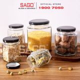  Hũ Thủy Tinh Lục Giác Nắp thiết Cao Cấp | Tùy Chọn Dung Tích 