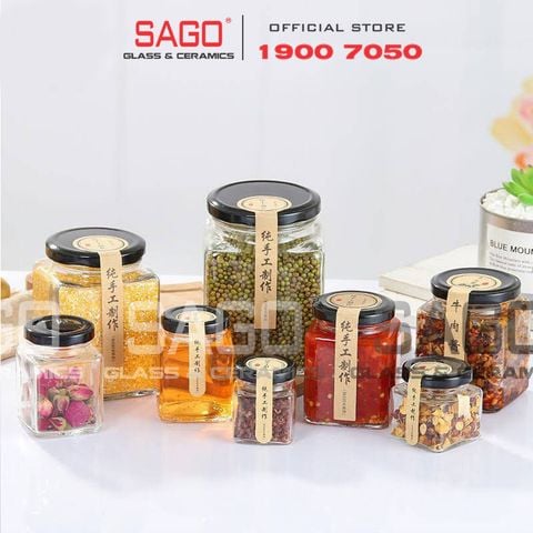  Hũ Thủy Tinh Vuông Nắp thiết Cao Cấp | Tùy Chọn Dung Tích 