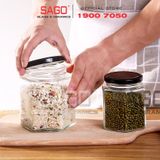  Hũ Thủy Tinh Lục Giác Nắp thiết Cao Cấp | Tùy Chọn Dung Tích 