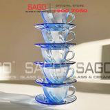  DURALEX D9005BG - Bộ Tách Thủy Tinh Cường Lực Duralex Beau Rigave Marine Tea Mug Glass 180ml | Nhập Khẩu Pháp 