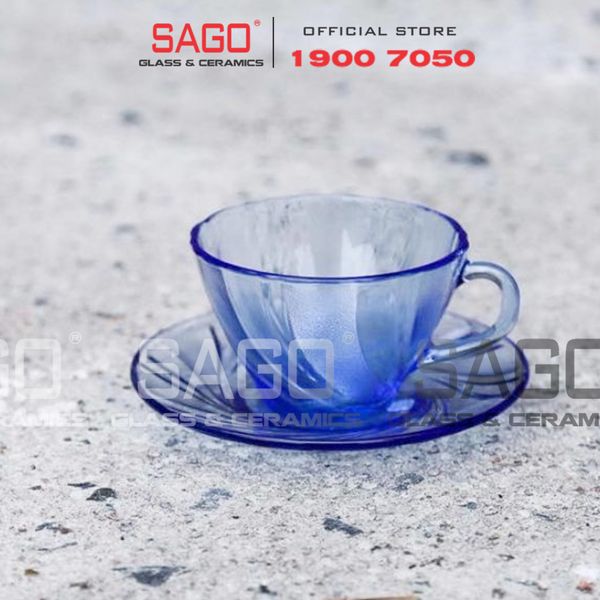  DURALEX D9005BG - Bộ Tách Thủy Tinh Cường Lực Duralex Beau Rigave Marine Tea Mug Glass 180ml | Nhập Khẩu Pháp 