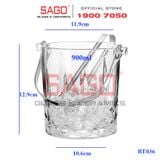  Deli BT036 - Xô Đá Thủy Tinh Delisoga Borosilicate Billows Ice Pail 900ml | Thủy Tinh Cao Cấp 