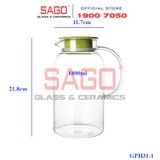  Deli GPH30-1 - Bình Thủy Tinh Chịu Nhiệt Delisoga Borosilicate Glass Pitcher 1800ml Nắp Nhựa | Thủy Tinh Cao Cấp 