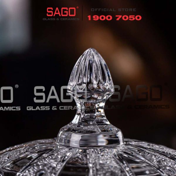  DELI DSTG15 - Thố Mứt Thủy Tinh , Hũ Kẹo Thủy Tinh 03 Chân Deli Candy Jar Glass | Thủy Tinh Cao Cấp 