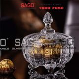  DELI DSTG15 - Thố Mứt Thủy Tinh , Hũ Kẹo Thủy Tinh 03 Chân Deli Candy Jar Glass | Thủy Tinh Cao Cấp 