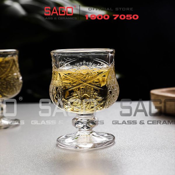  Deli DSKB161-1A - Ly thủy Tinh Có Chân Deli Vintage Liqueur Glass 40ml | Thủy Tinh Cao Cấp 