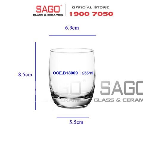  Ocean B13009 - Ly Thủy Tinh Ocean Ivory Rock 265ml | Nhập Khẩu Thái Lan 