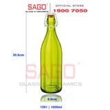  Chai Thủy Tinh Bormioli Rocco Oxford 1000ml  | Nhập Khẩu Italia ; Tùy Chọn Màu 