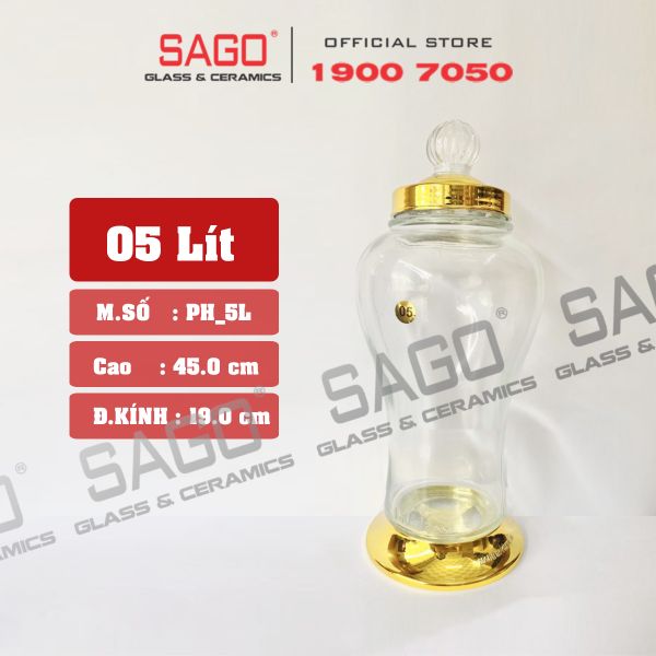  PH 5.0 - Bình Sâm Phú Hòa 5.0 Lít | Bình Sâm Cao Cấp Việt Nam 