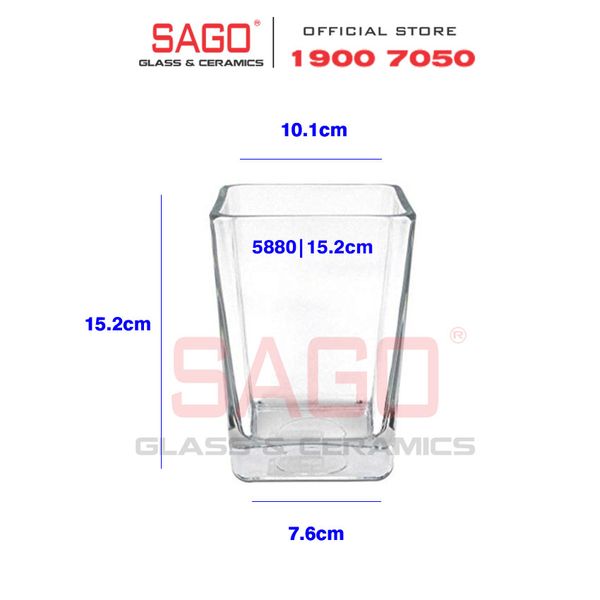  LIBBEY 5880 - Bình Hoa Thủy Tinh Libbey Pinched Bud Vase | Nhập Khẩu USA 