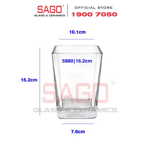  LIBBEY 5880 - Bình Hoa Thủy Tinh Libbey Pinched Bud Vase | Nhập Khẩu USA 