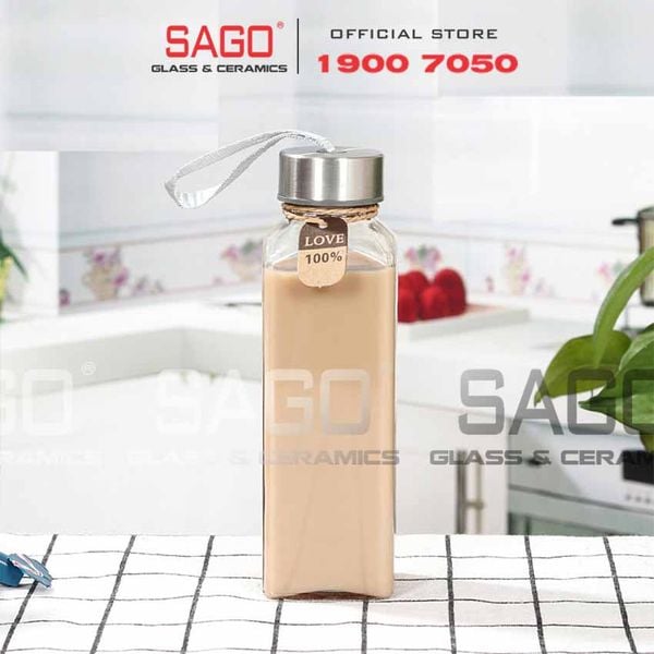  Chai Thủy Tinh Nắp Inox Dây Nhiều Màu | Tùy Chọn Dung Tích 