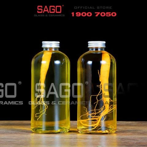  Chai Thủy Tinh Tròn Trụ Nắp Nhôm 500ml | Thủy Tinh Cao Cấp 