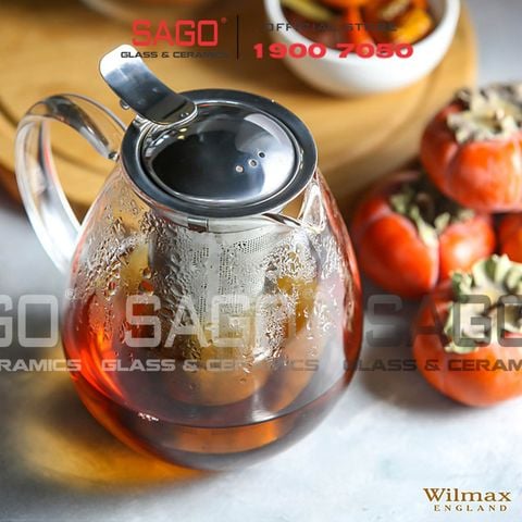  Wilmax England 888802/A - Bình Trà Thủy Tinh Wilmax Thermo Tea Pot 850ml | Thủy Tinh Cao Cấp Chịu Nhiệt 