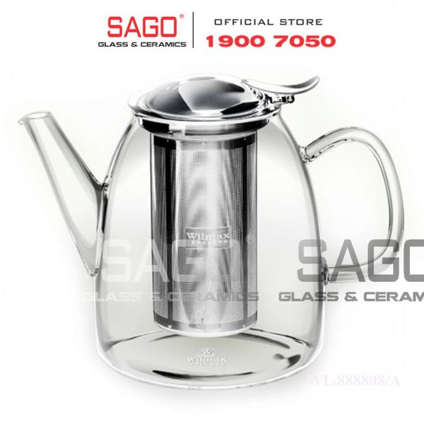  Wilmax England 888808/A - Bình Trà Thủy Tinh Wilmax Thermo Tea Pot 950ml | Thủy Tinh Cao Cấp Chịu Nhiệt 