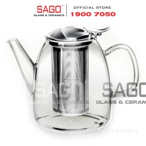  Wilmax England 888808/A - Bình Trà Thủy Tinh Wilmax Thermo Tea Pot 950ml | Thủy Tinh Cao Cấp Chịu Nhiệt 