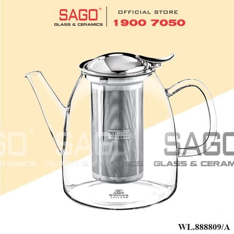  Wilmax England 888809/A - Bình Trà Thủy Tinh Wilmax Thermo Tea Pot 1450ml | Thủy Tinh Cao Cấp Chịu Nhiệt 